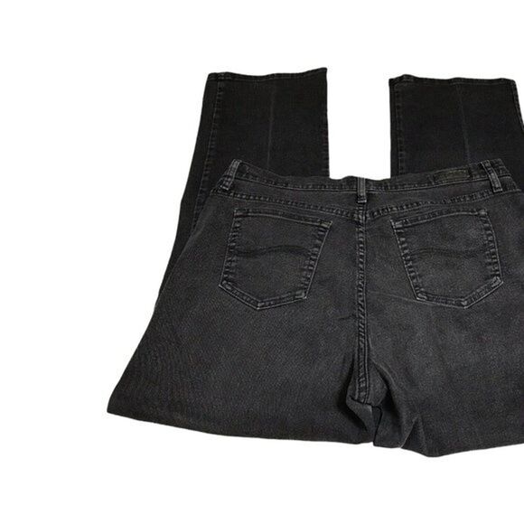 Lee Relaxed Fit Woman's Black Denim Jeans Size 18 Straight Leg 5 Pocket - Picture 5 of 11